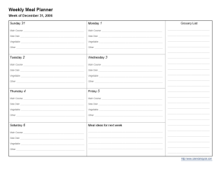 Diet Journal Template on Printable Weekly Meal Planner   Calendarsquick Com