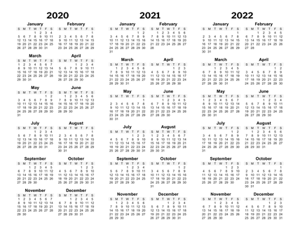 Image of three year calendar