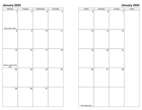 Downloadable Blank Monthly Calendar Printable