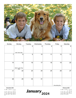 Monthly Photo Printable Calendar