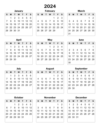 Printable Yearly Calendars from CalendarsQuick