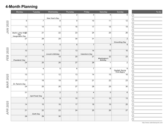 Printable Monthly Calendars - CalendarsQuick