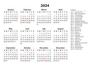 Printable Yearly Calendars - CalendarsQuick