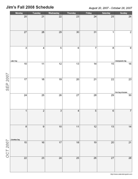 Printable Trimester/Quarter Calendar - CalendarsQuick